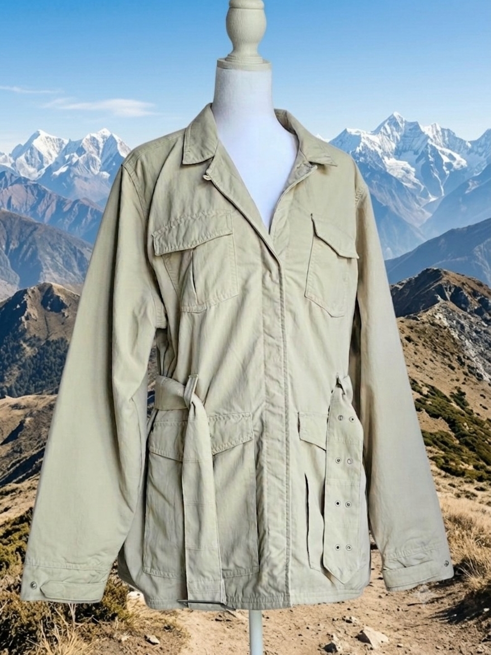Craghoppers NosiLife Insect Shield Safari Jacket Beige Women’s Sz 14 2XL With Dr